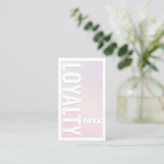 Elegante Girly Pastel Pink Loyalty Card Visitenkarte (Stehend Vorderseite)