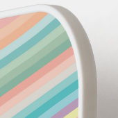 Elegante Girly Pastel Rainbow Stripes Personalisie Pickleball Schläger (Linke Seite)