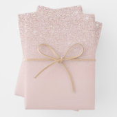 Elegante Girly Rose Gold Pink Glitzer Ombre Geschenkpapier Set (Beispiel)