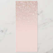 Elegante Girly Rose Gold Pink Glitzer Ombre Menükarte (Rückseite)
