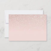 Elegante Girly Rose Gold Pink Glitzer Ombre Save The Date (Rückseite)
