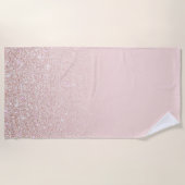 Elegante Girly Rose Gold Pink Glitzer Ombre Strandtuch (Vorderseite)