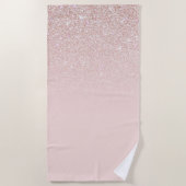 Elegante Girly Rose Gold Pink Glitzer Ombre Strandtuch (Vorderseite)
