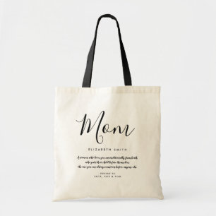 Elegante girly Schriftzug-Mutter-Zitat-Tasche Tragetasche