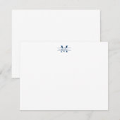 Elegante Girly Script Monogram Navy Blue Note Card Mitteilungskarte (Vorne/Hinten)