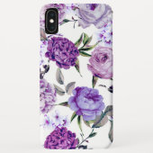 Elegante Girly violette lila lila Blumen Case-Mate iPhone Hülle (Rückseite)