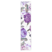 Elegante Girly violette lila lila Blumen Kurzer Tischläufer (Vorderseite)