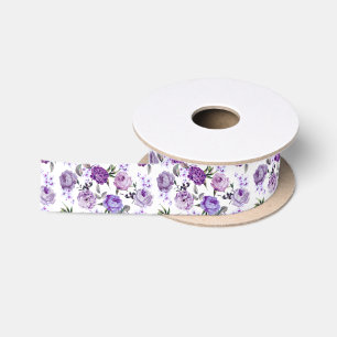Elegante Girly violette lila lila Blumen Satinband