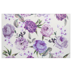 Elegante Girly violette lila lila Blumen Stoff