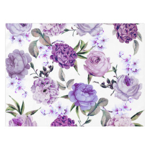 Elegante Girly violette lila lila Blumen Tischdecke