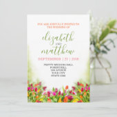 Elegante Girly Wedding Invitation Card Einladung (Stehend Vorderseite)
