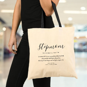 Elegante, girlyhafte Skript-Stiefmutter-Zitat Tragetasche