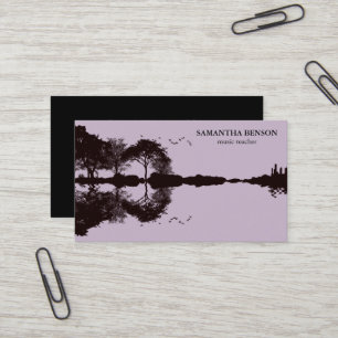 Elegante Gitarre See Schatten Landschaft Musik Lie Visitenkarte