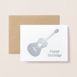 Elegante Gitarre - Silbermotiv oder Goldenes Motiv Folienkarte