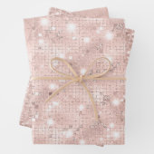 Elegante Glam Girly Blush Pink und Silver Geschenkpapier Set (Beispiel)