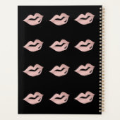 Elegante Glam Gold Rose & Black Termine Planer (Rückseite)