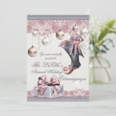 Elegante Glam Holiday Weihnachten Party Einladunge Einladung (Stehend Vorderseite)