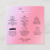 Elegante Glam Iridescent Sparkle Cake Care Squar Quadratische Visitenkarte (Vorderseite)
