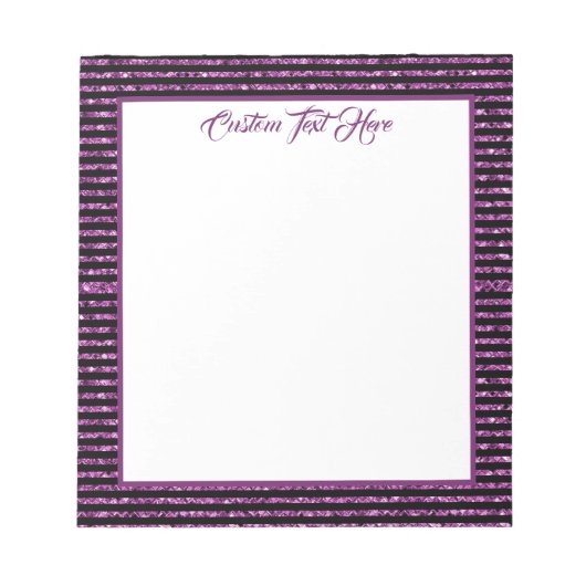 Elegante Glam Lila Glitzer Sparkone Notizblock (Vorderseite)