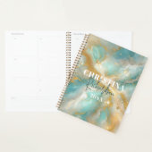 Elegante Glam Luxury Aquamarine Marble Gold Glitze Planer (Anzeige)