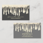 Elegante Glam Make-up Haare rot Gold Glitzer Tropf Visitenkarte (Vorne/Hinten)