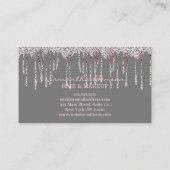 Elegante Glam Make-up Haare rot Gold Glitzer Tropf Visitenkarte (Rückseite)