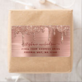 Elegante Glam Rose Gold Glitzer Tropfen Rücksendea (Insitu)