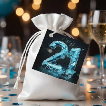 Elegante Glam Teal Blau Kristall 21. Geburtstag