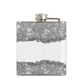 Elegante Glam Torn Glitzer Paper Name Monogram Flachmann (Rückseite)