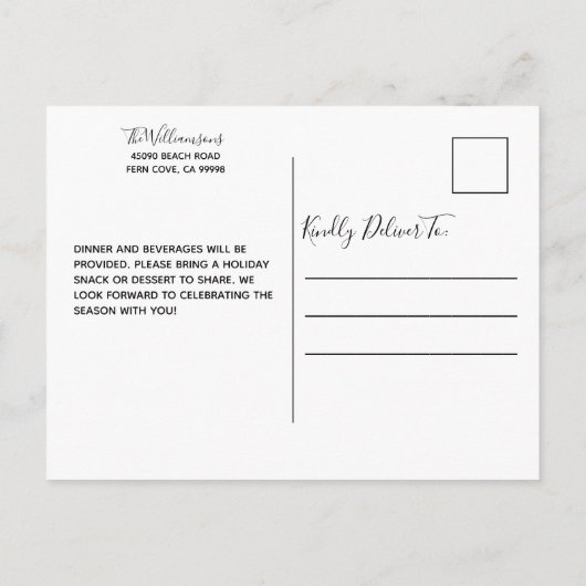 Elegante Glam Vintag White Roses Einladungspostkarte (Rückseite)