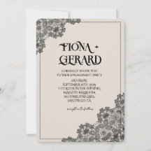 Elegante Glamour-Spitzen-Verlobungsparty-Einladung
