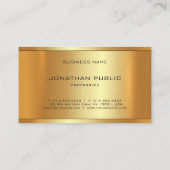 Elegante glamouröse Imitate Gold Moderne Luxus-Vor Visitenkarte (Rückseite)