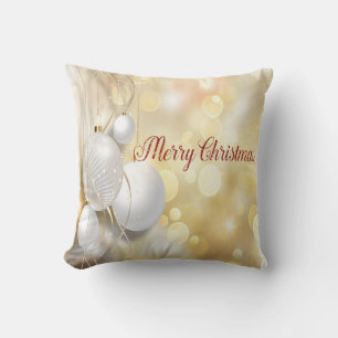 Elegante glänzende goldene Weihnachtsdekorationen Kissen