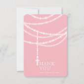 Elegante, glänzende Rosarden und religiöse Kreuzun Einladung (Vorderseite)