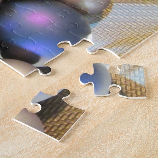 Elegante Glasbälle in einer Goldplatte Puzzle (Seite)