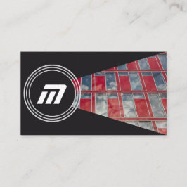 Elegante Glasfassade mit Monogramm-Bio Architektur Visitenkarte