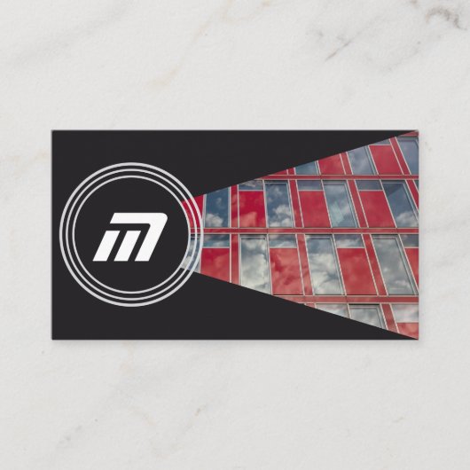 Elegante Glasfassade mit Monogramm-Bio Architektur Visitenkarte (Vorderseite)