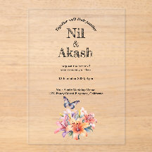 Elegante, glasklare Akronylic Hochzeitseinladung