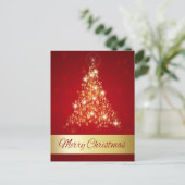 Elegante Glasmen Frohe Weihnachtsbaum Feiertagspostkarte (Stehend Vorderseite)