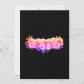 Elegante glatte Rose Neon Modern Floral Baby Showe Einladung (Rückseite)