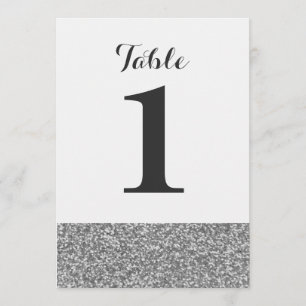 Elegante Glitter-Hochzeit Tischnummernkarten Einladung