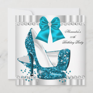 Elegante Glitter Türkis Blaue Glamour High Heels W Einladung