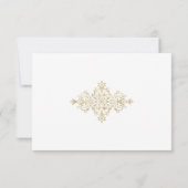 Elegante Glittery Golden RSVP Karte (Rückseite)
