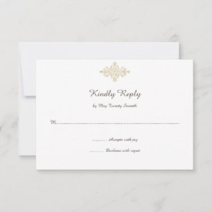 Elegante Glittery Golden RSVP Karte