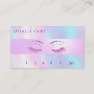 Elegante Glittery Lashes, Holografisch gestreift Treuekarte