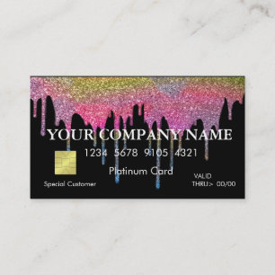 Elegante Glitzer Black Credit Card Visitenkarte