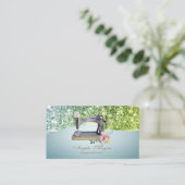 Elegante Glitzer-Blumensägemaschine Visitenkarte (Stehend Vorderseite)