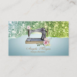 Elegante Glitzer-Blumensägemaschine Visitenkarte