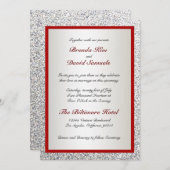 Elegante Glitzer-Hochzeits-Einladung Einladung (Vorne/Hinten)