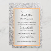 Elegante Glitzer-Hochzeits-Einladung Einladung (Vorne/Hinten)
